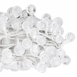 vidaXL Lichterkette Kugeln 40 m 400 LED Kaltweiß 8 Funktionen