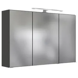 Spiegelschrank Arezzo mit LED 3-türig ca. 100x64 cm Grau