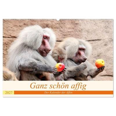 Ganz schön affig - Der Kalender der Affen (Wandkalender 2027 DIN A2 quer), CALVENDO Monatskalender