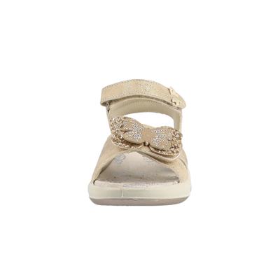 Sandale LURCHI "Lurchi Farfalla", Mädchen, Gr. 38, beige (gold), Kunstfaser, unifarben, Schuhe Sandale