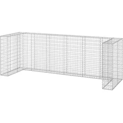 vidaXL Gabionenwand für Mülltonnen Verzinkter Stahl 325x100x110 cm