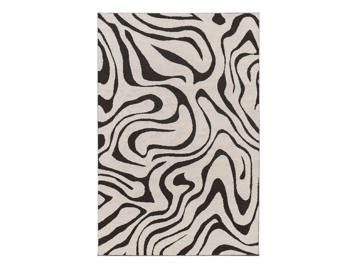 Kurzflorteppich Ario Schwarz/Weiß/Weiß/Schwarz 160 x 230cm Polypropylen / Polyester