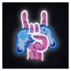 Manta, Tischlampe, SNL109MT Style Neon Lights Hand With Gamepad