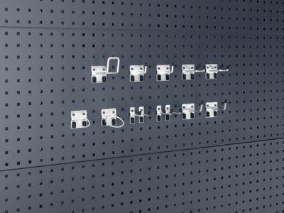 Bott Lochplatten-Zubehörsortiment Perfo, 13-teilig, 11 Haken/2 Rundhalter, Metall verzinkt, silber