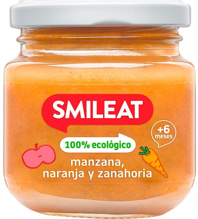 Smileat Tarrito Ecológico de Manzana Naranja y Zanahoria 130 g