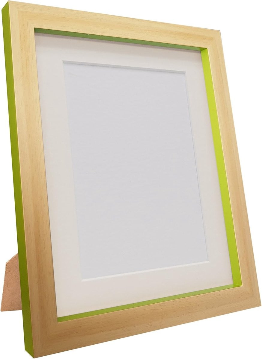 Groene rechthoekige fotolijst van gerecycled plastic voor muurdecoratie, 9x7 inch