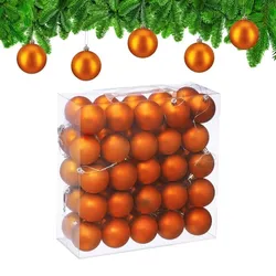 Relaxdays Weihnachtskugeln 50er Set Orange,Silber