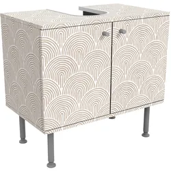 WASCHBECKENUNTERSCHRANK Boho Bogen Muster Beige 60/55/35 cm