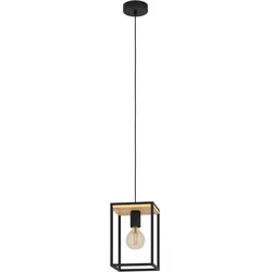 EGLO, Pendelleuchte, Pendelleuchte LIBERTAD 1x E27 Schwarz/Braun (E27)