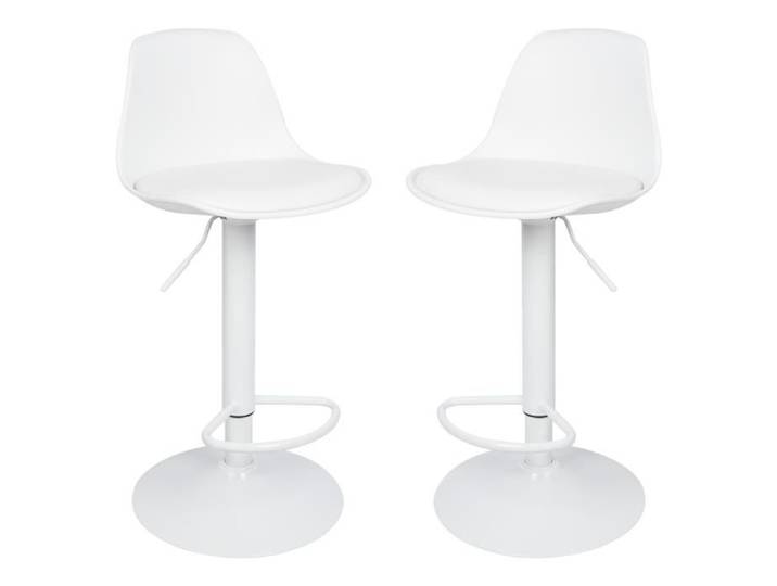 Tabourets de Bar Design - Laizere - Blanc - Réglable en hauteur - Lot de 2