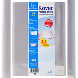 Exacompta 32420E 60x Heftumschläge aus extra starkem PVC 2,2mm mit Aktensichthüllen als Innenklappen Kover transluszent, für Hefte A4 - Transparent