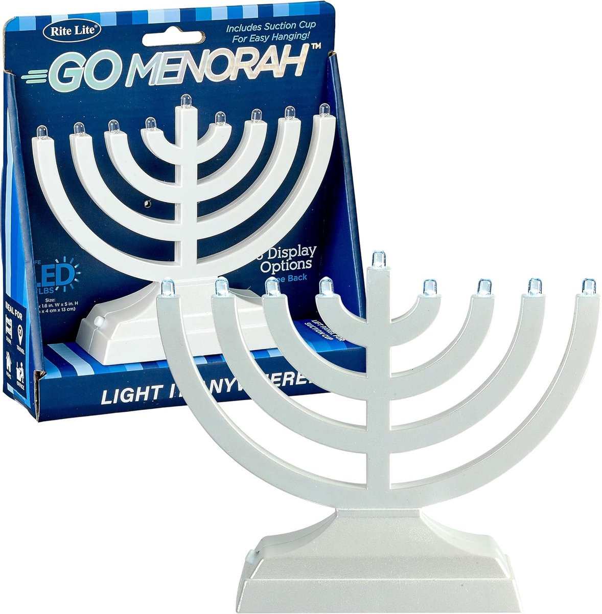 Elektrische Menorah Parel Wit - Compacte Feestelijke Verlichting