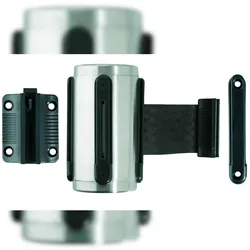 Alco Gurt-Wandkassette Innenbereich 50 mm 3 m Chrom mit schwarzem Gurt