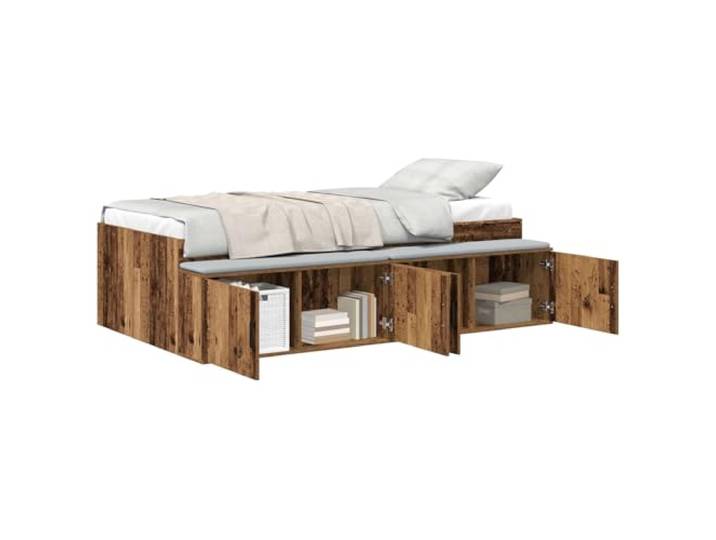 PUGYNBK Bettgestell mit Schubladen, 70 x 190 cm Sperrholz, integrierte Aufbewahrung, modernes Design, einfache Reinigung