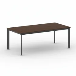 Konferenztisch PRIMO INVITATION 200x100 cm, schwarzes Metallgestell, Nussbaum