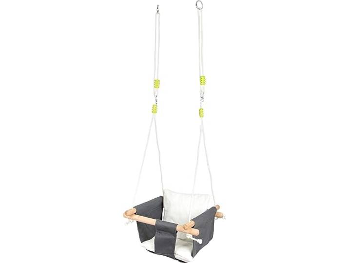 small foot Babyschaukel Komfort aus Holz und Stoff, mit längenverstellbaren Seilen, für Drinnen, ab 12 Monaten, 11584