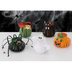 buttinette Bastel-Set Tischlaternen "Halloween", 5 Tischlaternen – Vorlagen bereits vorgedruck