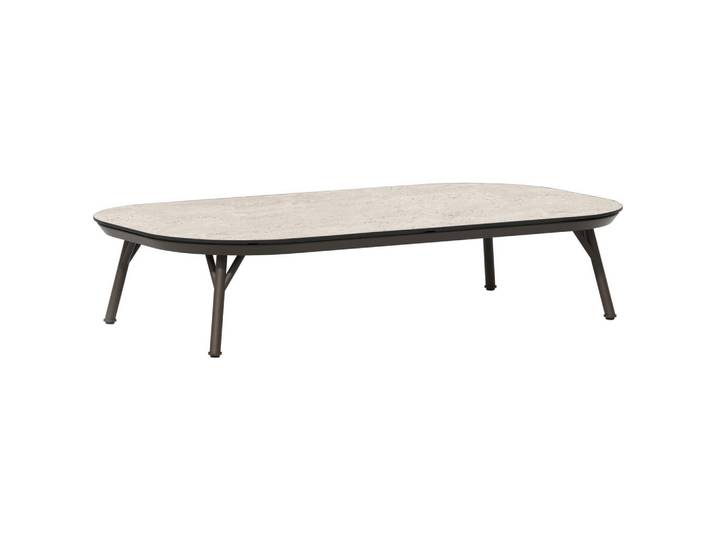 Tierra Outdoor Loungetisch, Braun, Beige, Metall, Kunststoff, oval, 70x25x120 cm, lichtecht, wetterbeständig, Gartenmöbel, Loungemöbel, Lounge-Serien