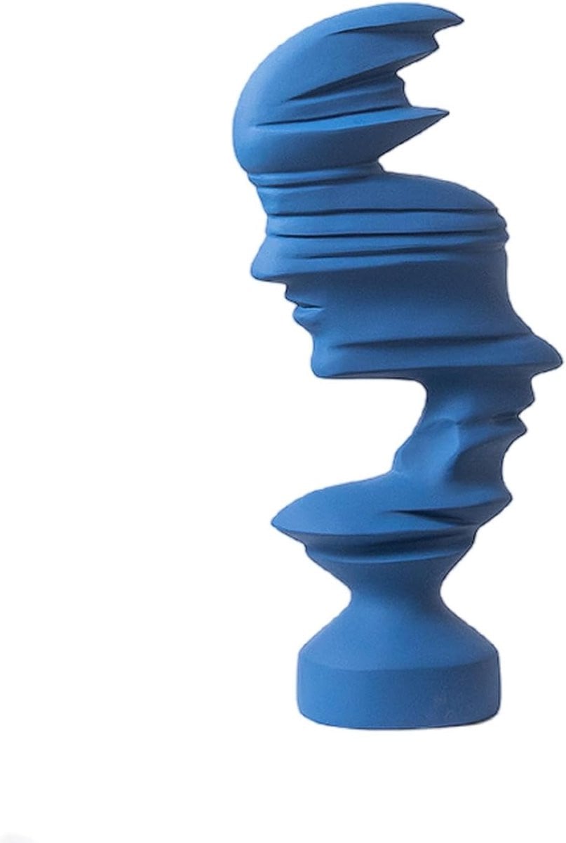 Abstract Beeldhouwwerk Blauw - Handgemaakt Hars Decoratief Figuur - Hoogte: 44 cm