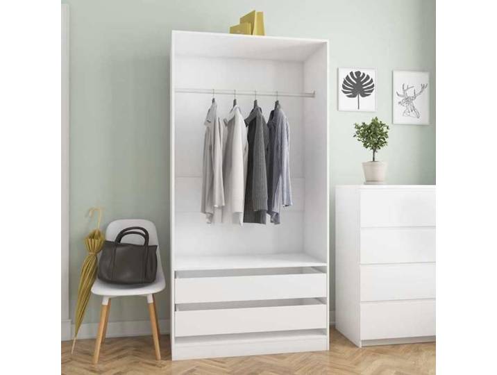 SALE 2026  Garde-robe Blanc - Garde-robe Blanc 100x50x200cm - bois d'ingénierie PRO976819135