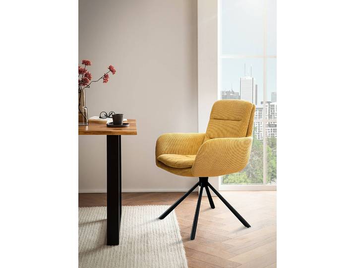Armlehnenstuhl Saana 60 x 89 x 64cm Gold/Gold