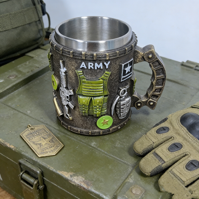 Perfect Picks Market Tactical Army Themed Coffee & Beer Mug Military Mugs Gift For Soldiers Hunters Tactical Army Themed Coffee & Beer Mug Military Mugs Gift For Soldiers Hunters