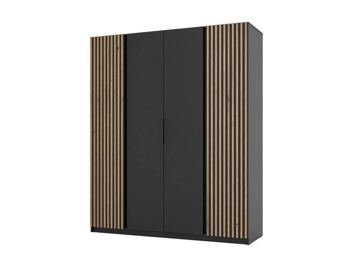 DREHTÜRENSCHRANK CAGLIARI 200/239/61,9cm 4-türig Schwarz