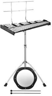 Costway 32 Note Glockenspiel Xylophone Percussion Bell Kit with Adjustable Stand