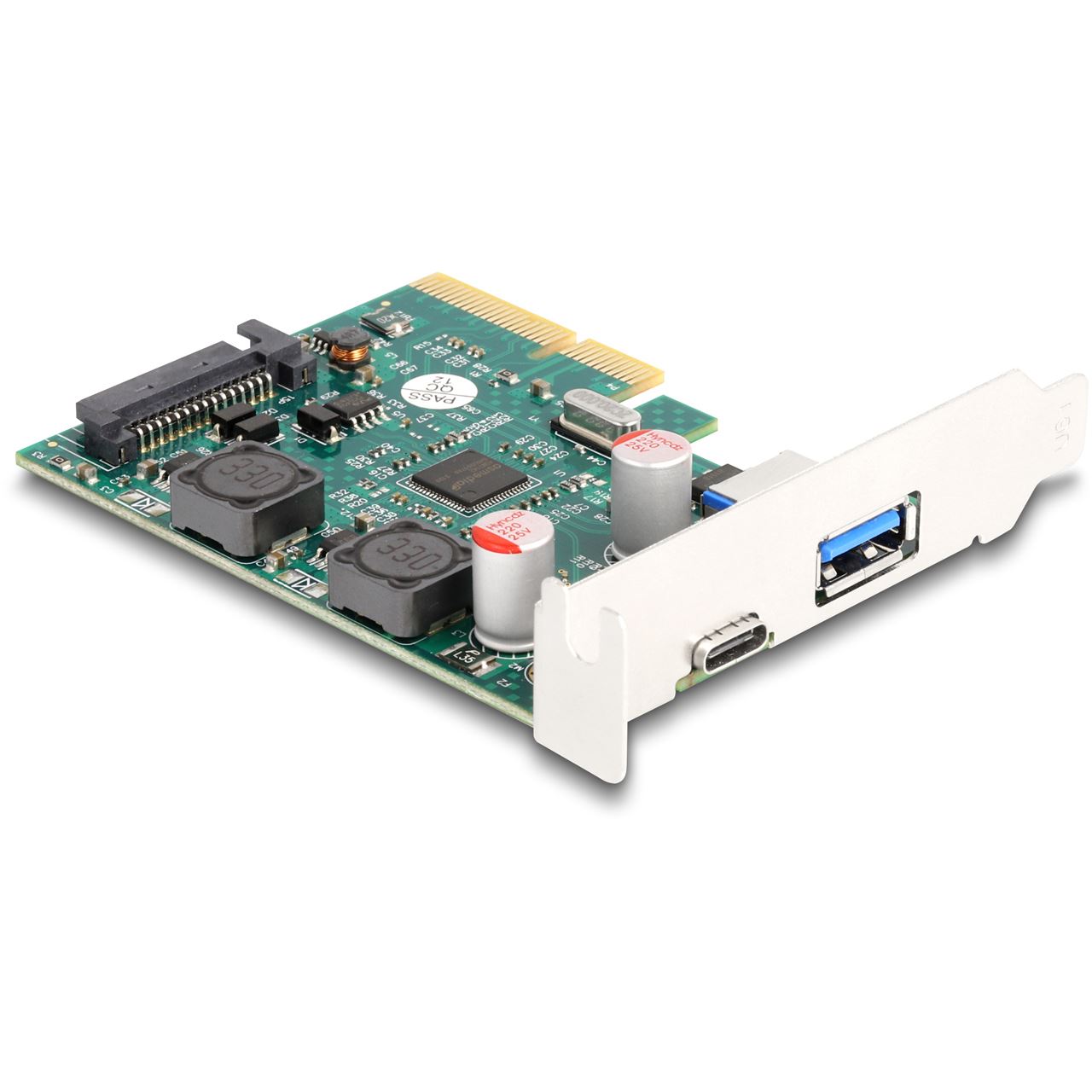 DeLOCK PCI Express x4 Karte zu 1 x extern USB 10 Gbps Type-C Buchse + 1 x extern USB 10 Gbps Typ-A Buchse