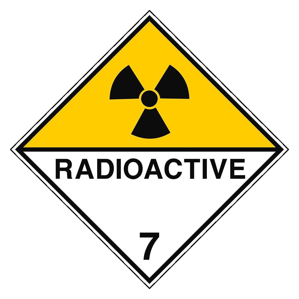 Brady Aufkleber für den Transport gefährlicher Güter - Radioactive Stoffe (ADR 7DA-100*100-B7541)