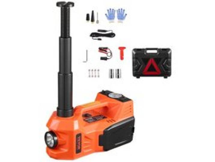 VEVOR elektrischer Wagenheber 5 t Scherenwagenheber mit eingebauter Pumpe, 12 V verstellbarer Reifenwechselersatz mit sicherem Hammer & LED-Licht, tragbares Wagenheber-Set für Limousine SUV Lkw