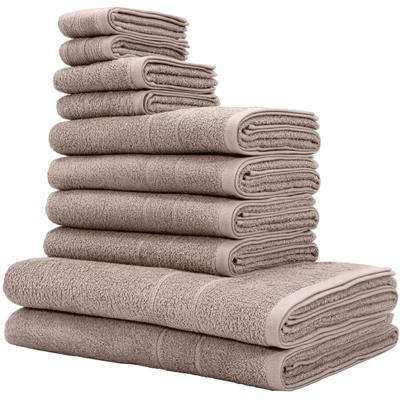 OTTO home "Inga, 3 Qualitäten, Duschtücher, Handtücher, Gästetücher, Seiftücher" 10 Walkfrottier Handtücher mit feiner Bordüre, 100% Baumwolle