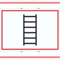 HB-Druck Aufkleber Anleiterstelle tragbare Leiter Symbol A8 (52x74mm)