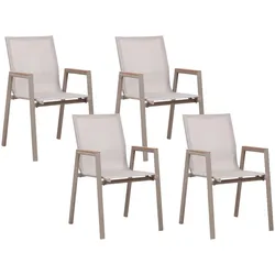 GARTENSTUHL 4er Set Heller Holzfarbton Tiano