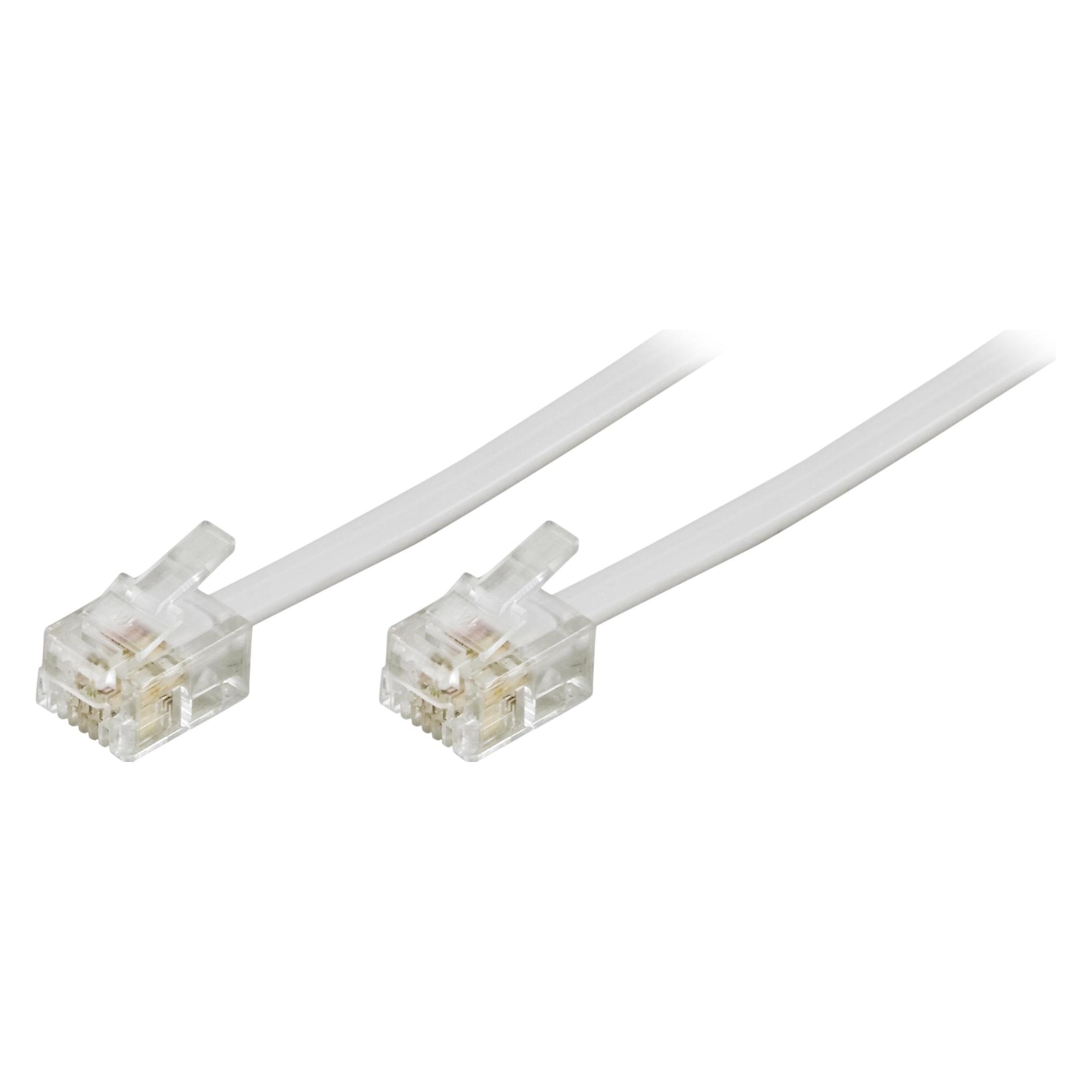 Deltaco DEL-159F - 2 m - RJ11 (6P4C) - RJ11 (6P4C) - Weiss - Männlich/Männlich - RJ11 (DEL-159F)