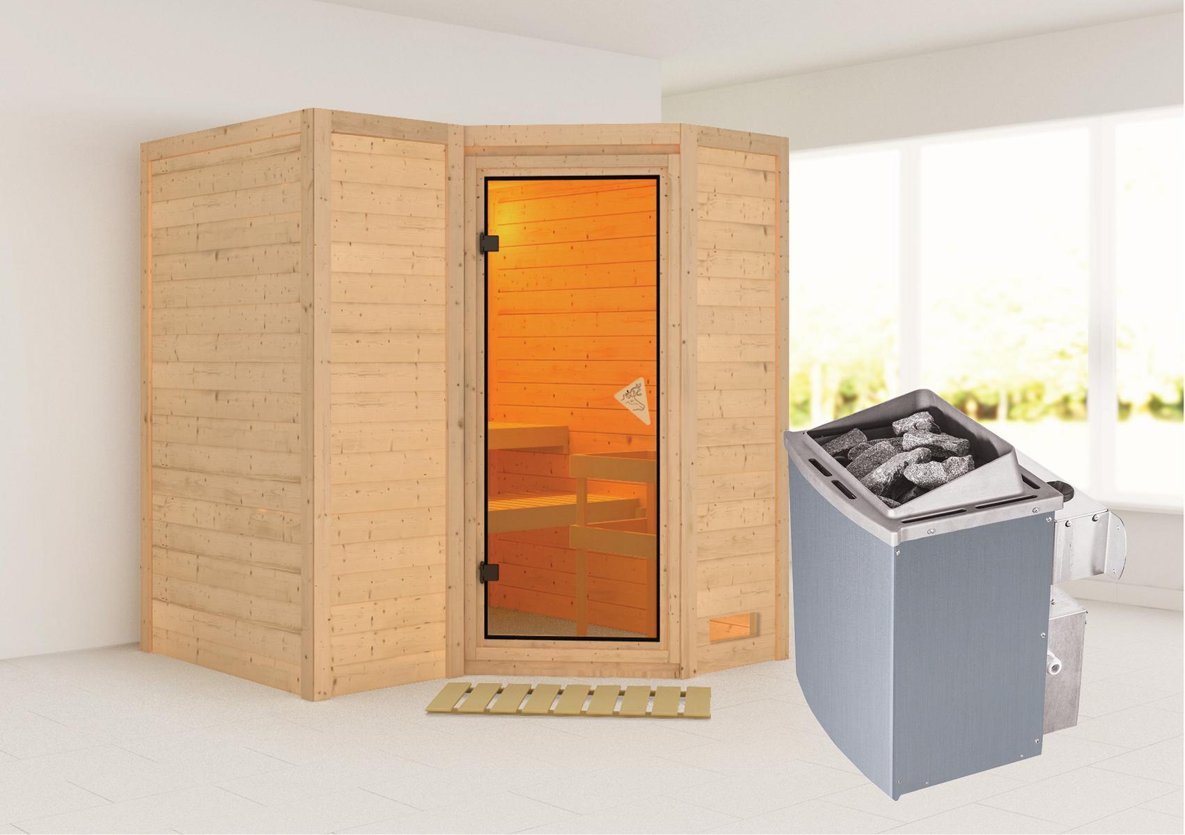 KARIBUHOLZT Sauna Sahib 1 Eck,9KW integr. Strg bronz.GGT 08288631