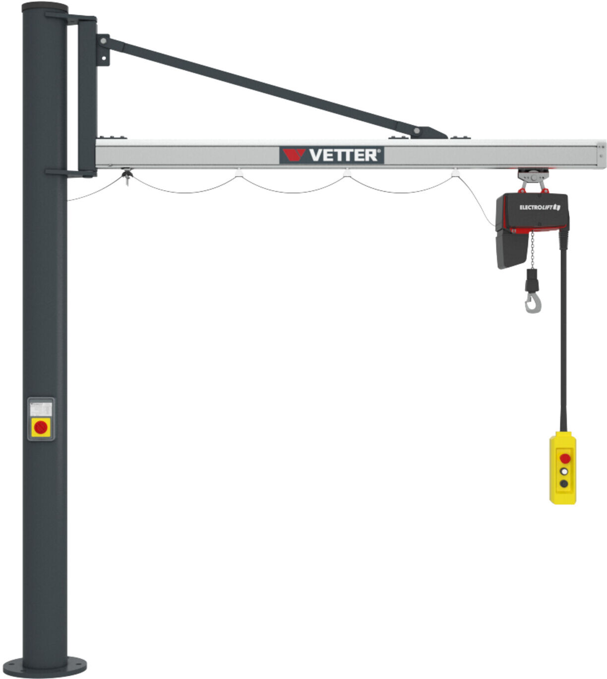 Vetter Säulenschwenkkran UNILIFT Verbundanker-System Elektrokettenzug 500kg, 4,9m ; VETTER Krantechnik (US5-4,4+VAS2+SiXX4F-BL)