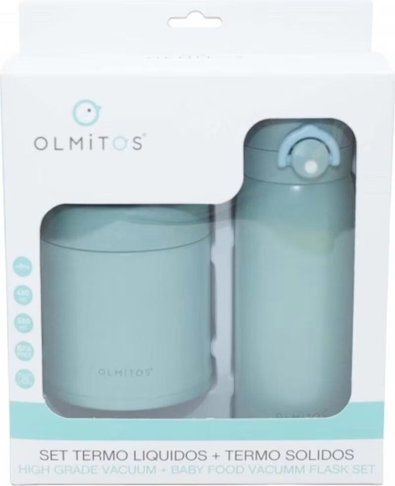Set Termo Comida Y Botella Térmica Olmitos Para Bebés Verde Verde Talla Única Unisex