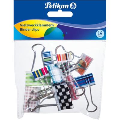 Pelikan Foldbackklammern 19mm farbig sortiert VE=12 Stück
