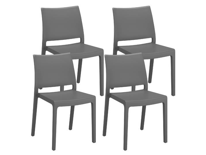 Esszimmerstuhl Gartenstuhl LORA 4er Set anthrazit