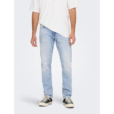 Regular-fit-Jeans ONLY & SONS "WEFT", Herren, Gr. 36, Länge 32, blau (light blau denim), Denim/Jeans, Obermaterial: 99% Baumwolle, 1% Elasthan, normal, Jeans