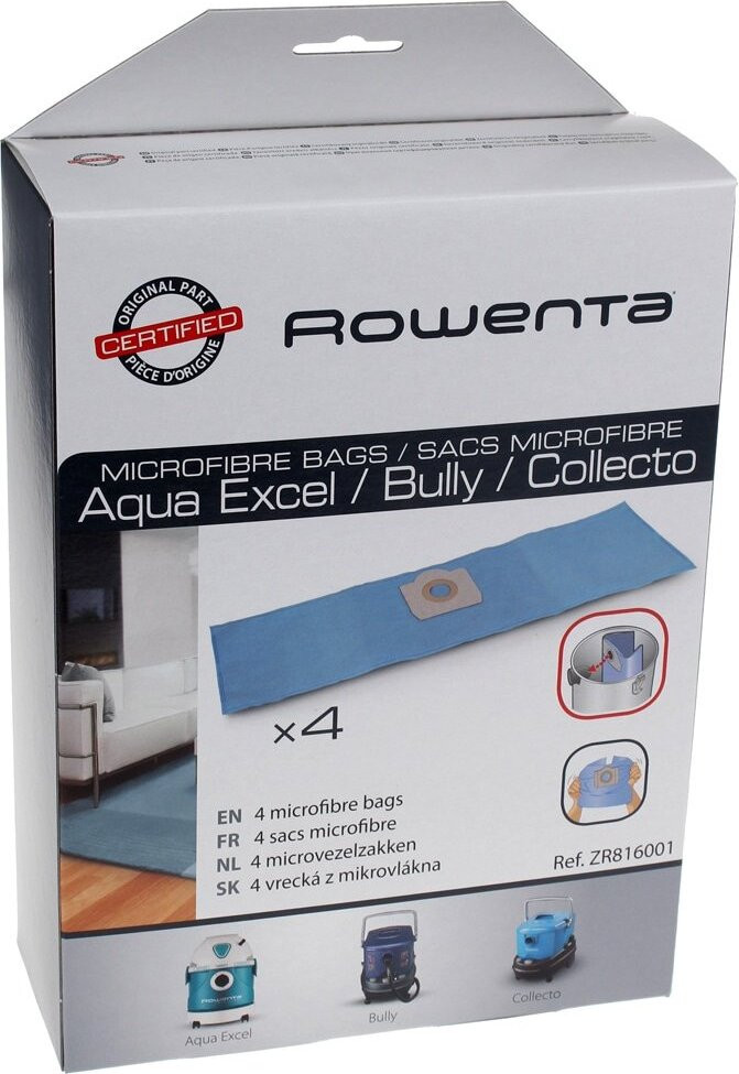 Rowenta ZR816001 Collecto Bully Stofzuigzak, Cilindrisch, Blauw, Microvezel