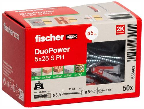 Fischer 535462 DUOPOWER 5x25 S PH LD 2-Komponenten-Dübel 25mm 5mm 50St.