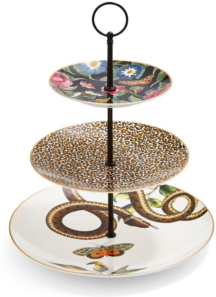 Spode, Creatures of Curiosity - 3 Tier Cake Stand Multi 33cm H X 27cm W X 27cm L