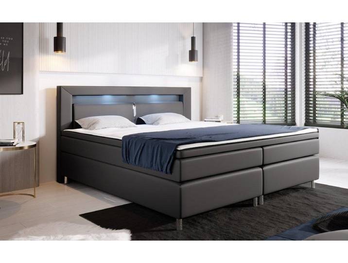 OUTLET - Boxspringbett Hotelbett Hypnos mit LED - 180x200 - Braun - H4 (100kg+) - Luxusbetten24