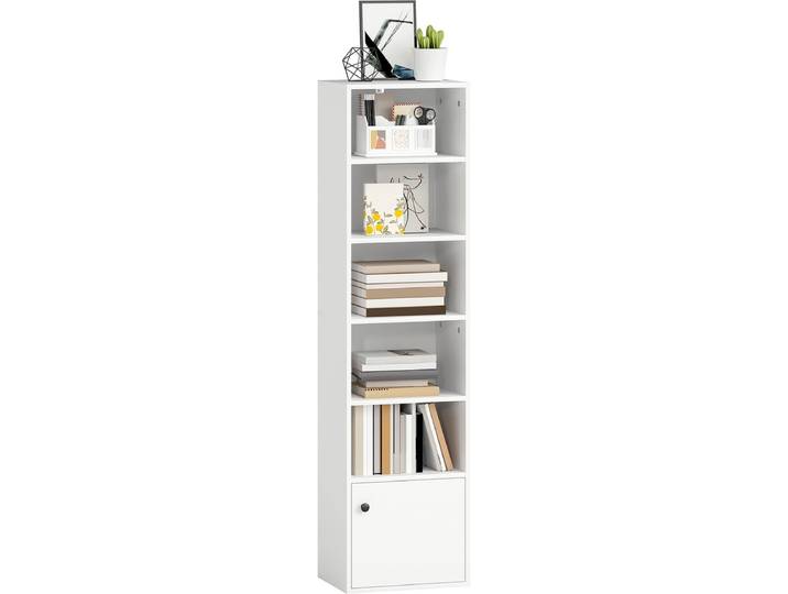 HOMCOM Boekenplank - Spaanplaat\, MDF - 40x30x156cm - Wit