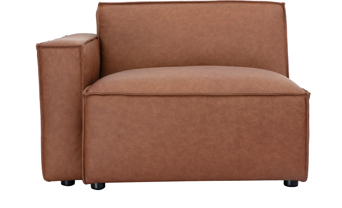 Miliboo Linkes Eckmodul für braunes Leder-Sofa SPLIT