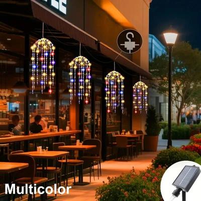 Uplifted Goods Solar Hanging Jellyfish Lights With 8 Lighting Modes For Outdoor Decoration multicolor