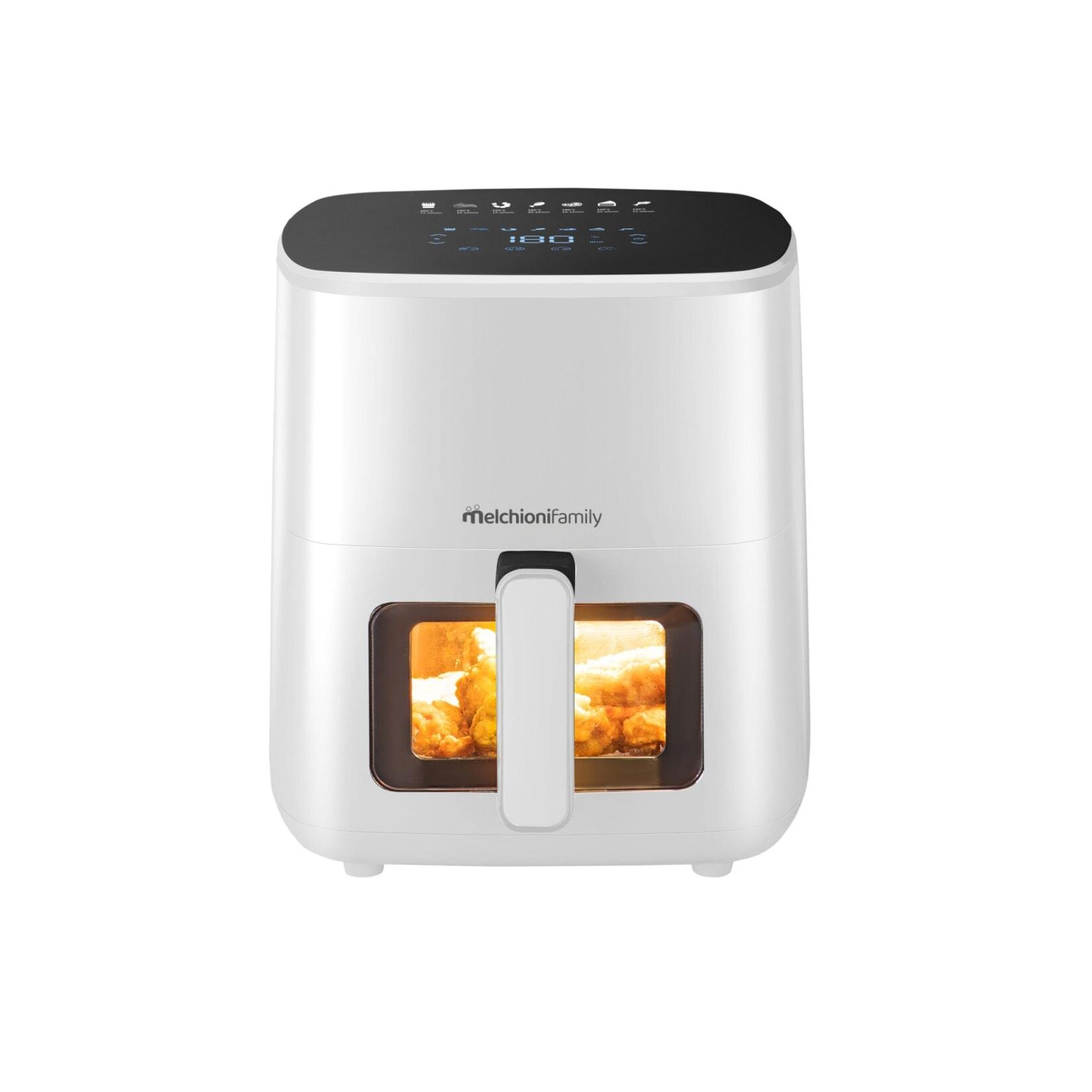 Melchioni Heißluftfritteuse 5L 1400W Air Fryer mit 7 Programmen Touch