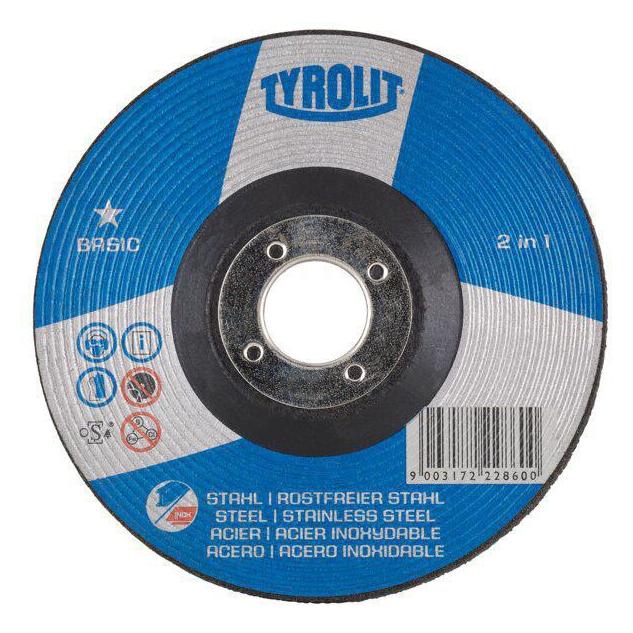 Tyrolit Skrubskive forsat BASIC 125X6,0X22,23 Stål/INOX - (10 stk.) (222860)